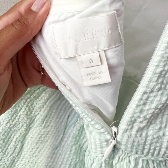 J. Crew striped strapless picnic mini dress in mint green & white - Picture 7 of 8
